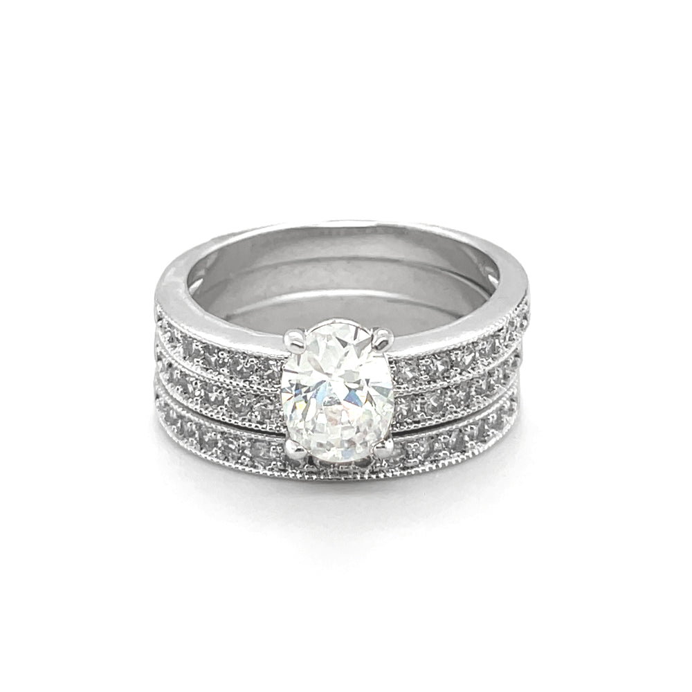 BMR60109 - Round Cut 3 in 1 Solitaire Stone - Engagemet Ring