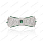 SC28325GR-Emerald Grace | Vintage Green Bow 925 Silver Handcrafted Brooch (Unisex)