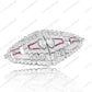 SC28263WH-Luxury Women Micro Pave 5A CZ 925 Sterling Silver Simulated ruby  vintage  Brooch Cubic Zirconia Jewelry For Wedding and Party Event , Jewelry for Women and Men