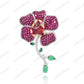 SC28320RC-Scarlet Bloom | Red Floral 925 Silver Handcrafted Brooch (Unisex)