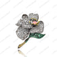 SC28118WH- Low-Key Luxury  Micro Pave  925 Sterling Silver fancy  large flower Brooch  Cubic Zirconia Jewelry For Wedding and Party  Event ,  Jewelry  for Women and Men