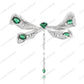 SC28333GR-Emerald Glide | Green Lively Dragonfly 925 Silver Handcrafted Brooch (Unisex)