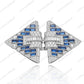 SC28194BL- Luxury   925 Sterling Silver Vintage geometric brooch  Cubic Zirconia Jewelry For Wedding and Party  Event ,  Jewelry  for Women and Men