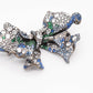 SC28102- Inspired Luxury  Micro Pave  925 Sterling Silver Handmade Blue Bow tie Brooch  Cubic Zirconia Jewelry For Wedding and Party . Women and Men