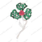 SC28127GR- Luxury  Handmade 925 Sterling Silver Simulated Gem Leaf Brooch Cubic Zirconia Jewelry For Wedding and Party  ,  Jewelry  for Women and Men