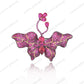 SC28183RC-Luxury Simulated Ruby  butterfly   Micro Pave 925 Silver Fancy Brooch  Jewelry Cubic Zirconia Jewelry For Women Men