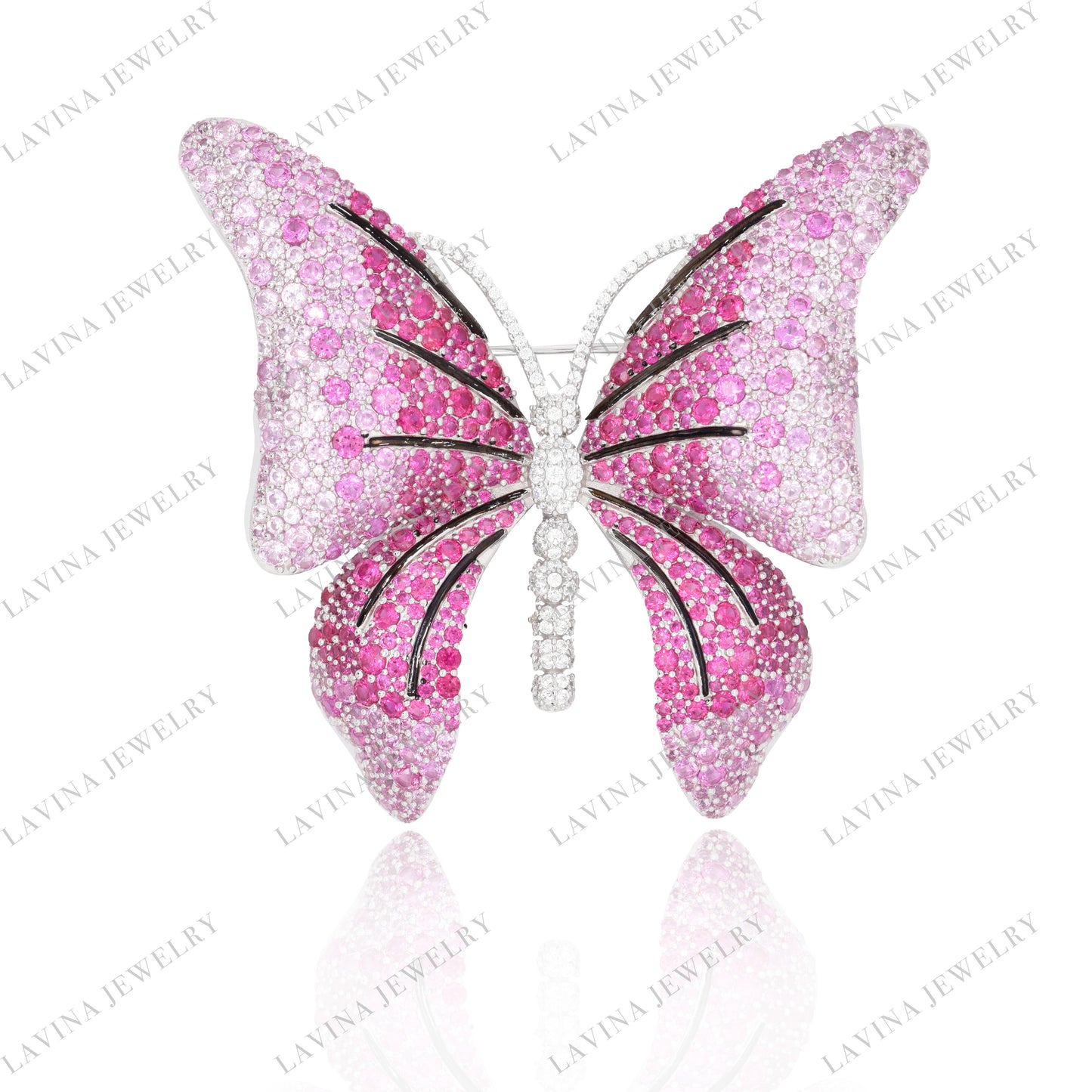 SC28217-Luxury  Micro Pave  925 Sterling Silver Butterfly  Brooch  Cubic Zirconia Jewelry For Wedding and Party  , Animal Jewelry  for Women and Men