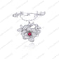 SC28237RC-Luxury   925 Sterling Silver Detachable multifunction flower  brooch  Cubic Zirconia Jewelry For Wedding and Party  Event ,  Jewelry  for Women and Men