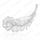 SC28306WH-Ethereal Plume | White Feather 925 Silver Handcrafted Brooch (Unisex)