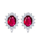 BME200905 - Royal inspired Simulated Oval Halo CZ - Clip On Earrings