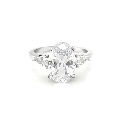 BMR33728WH - Oval Cut Solitaire Stone - Engagemet Ring