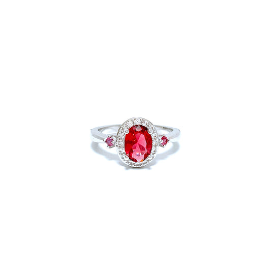 BMR33788RD - Oval Cut Halo - Engagemet Ring