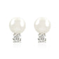 BME5156 - Classic Over Round Cut  - Gray Pearl - Stud Earrings