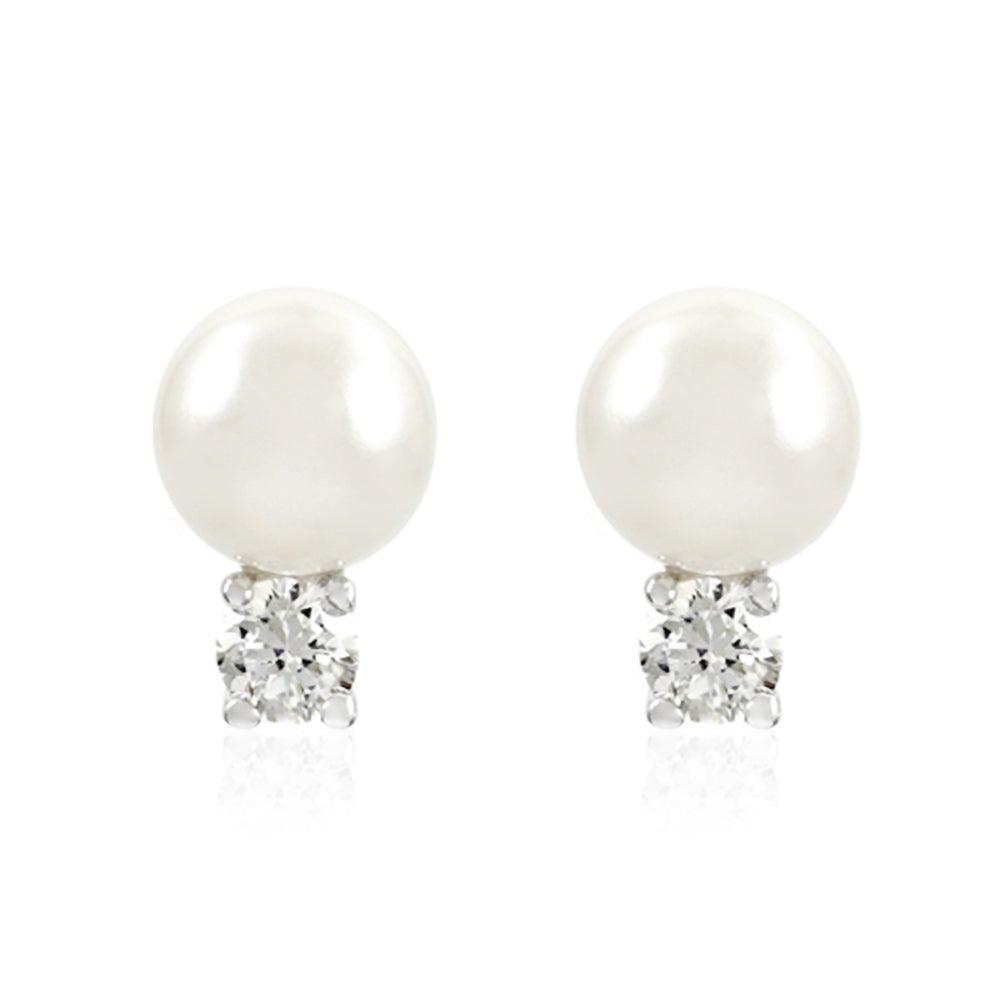 BME5156 - Classic Over Round Cut  - Gray Pearl - Stud Earrings