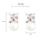 BME5172 - Classic Over Marquis Cut Flower  - White Pearl - Stud Earrings