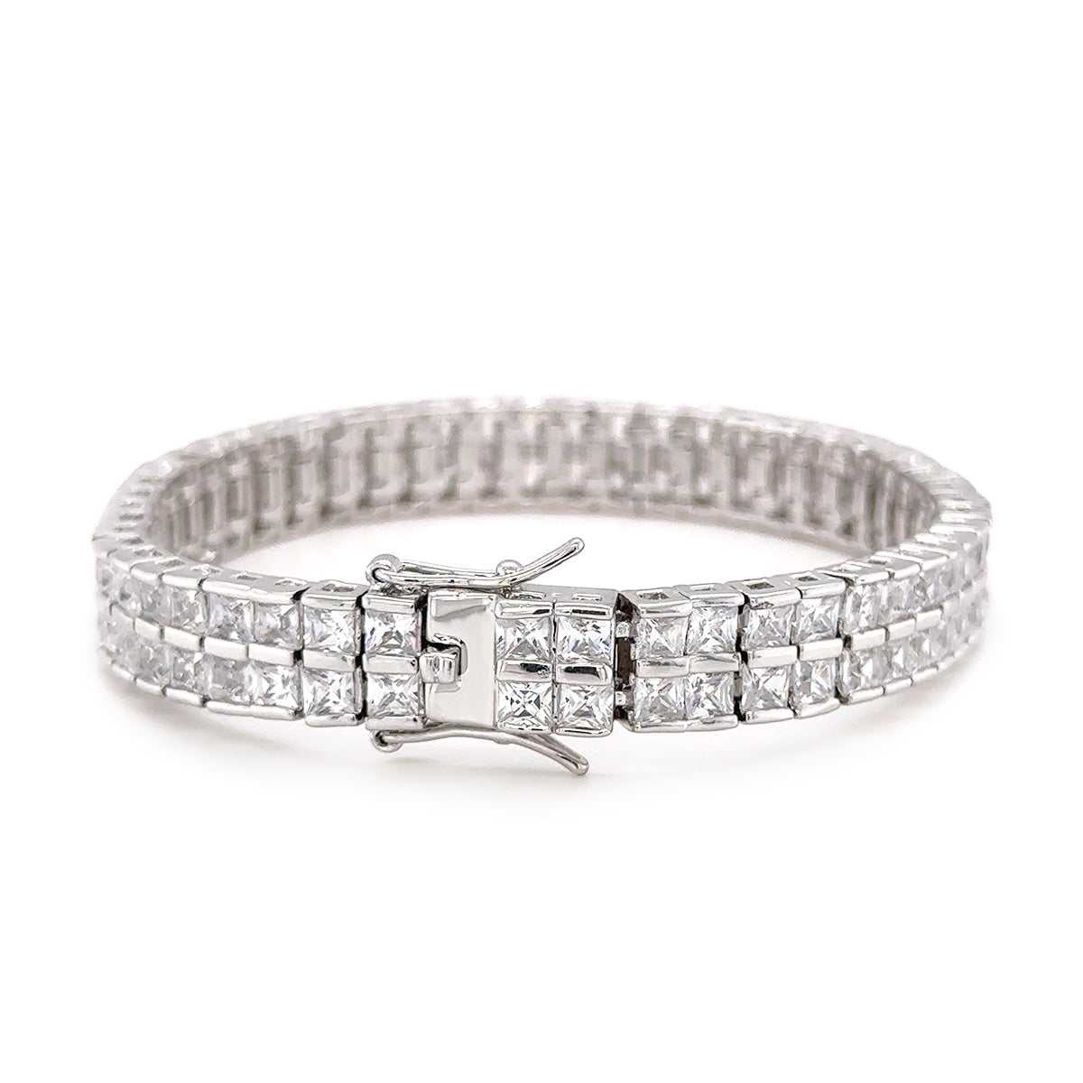 BMB60113 - Double Rows Wh Diamond - Bracelet