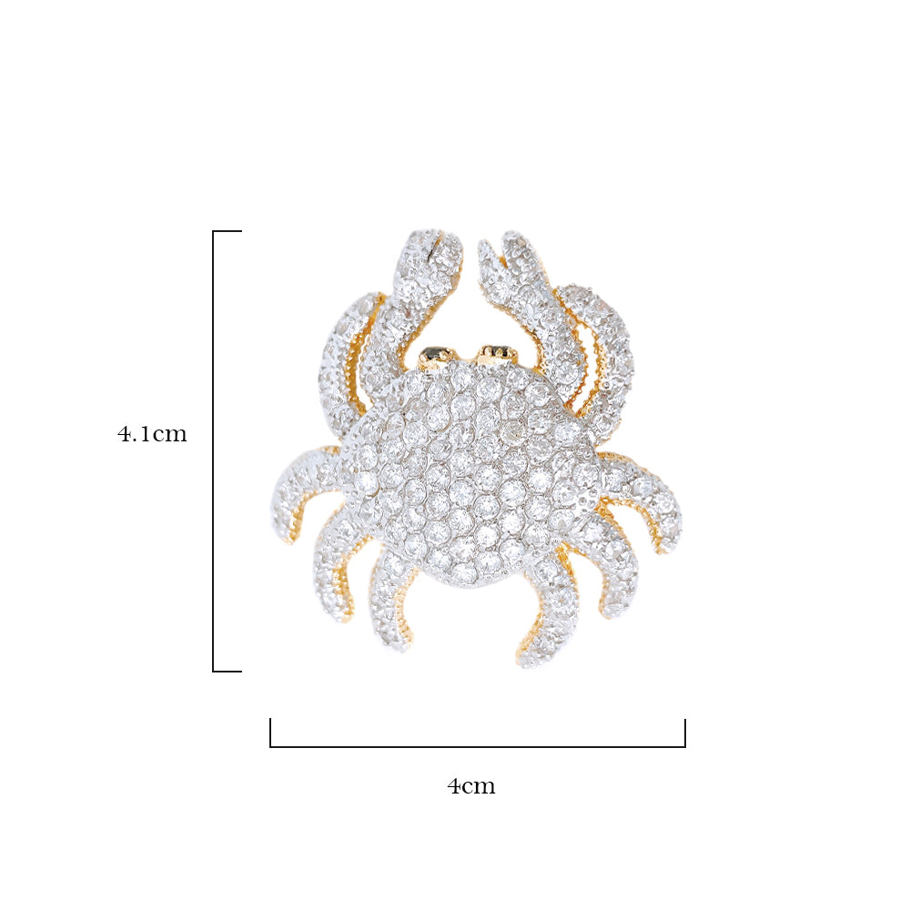 BMC60226 - Adorable Pave Crab - Brooch
