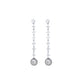 BME6457 -Shell Grey Pearl Dangle CZ Flower Earrings - Drop Earrings