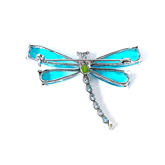 BMC65588 - Shine Aqua Dragonfly 昆蟲 - 胸針