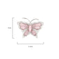 BMC80018 - Cats Eye Pink Butterfly Statement - 2-in-1 Pendant Necklace Brooch
