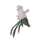 BMC80083 - Fancy Pave Parrot - 2-in-1 Pendant Necklace Brooch
