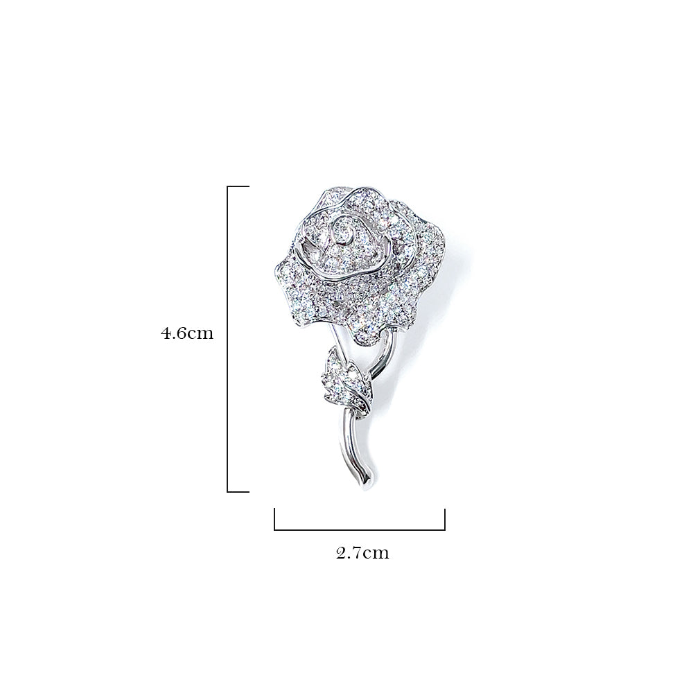 BMC80165 - White Rose - 2-in-1 Pendant Necklace Brooch