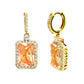 BME80773 - 10Ct CZ Dangle Hoop Statement Earrings - Pendant Earrings