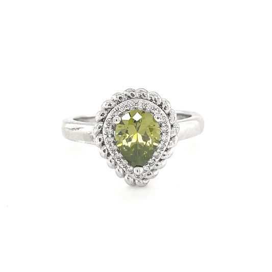 BMR83991OL - Pear Shape Deluxe Double Halo - Engagemet Ring
