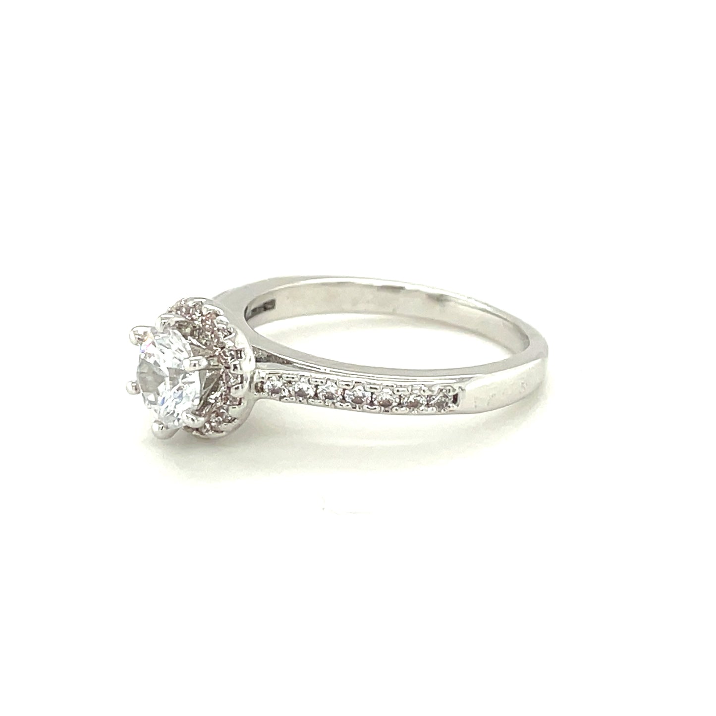 BMR84104WH - 圓形切割光環 - 訂婚戒指