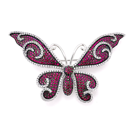 BMC88128 - Flower Tattoo Butterfly - Brooch