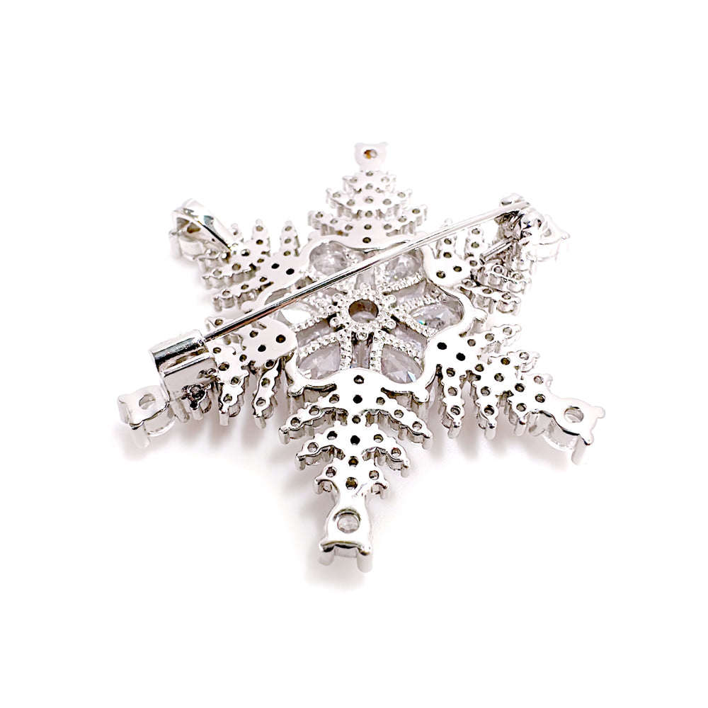 BMC88135 - Hexagonal Snowflake Brooch - Brooch