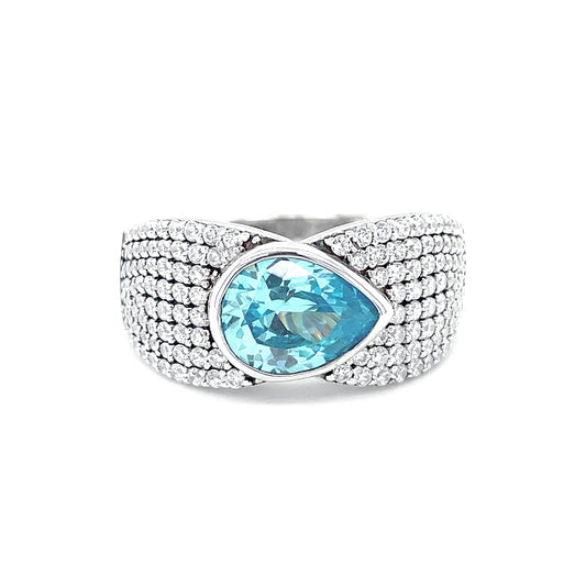 SMR88176 - Versailles Court - Mermaid Aquamarine Series S925 - Silver Ring