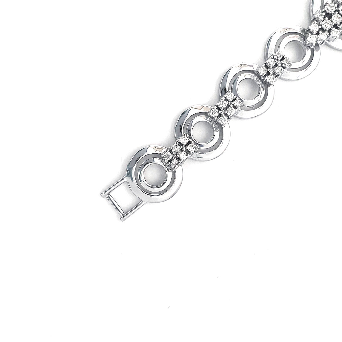 BMB90006 - Modern Luxury Italian Style Faux Diamond - Bracelet