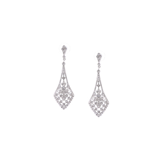 BME60375 -Vintage  Teardrop Chandelier Statement Earrings - Drop Earrings