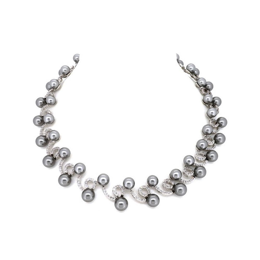 BMN98186 - Shell Pearl Necklace - Statement Necklace
