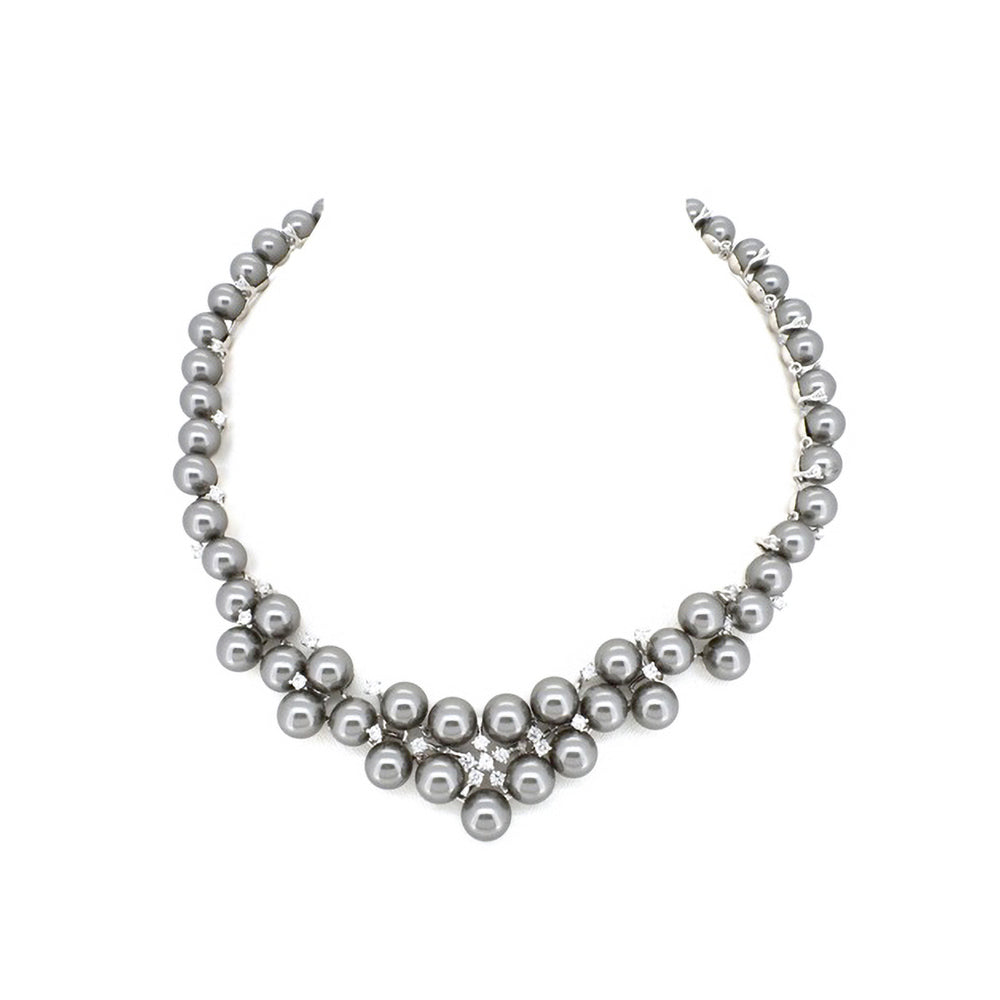 BMN98509 - Shell Pearl Necklace - Statement Necklace