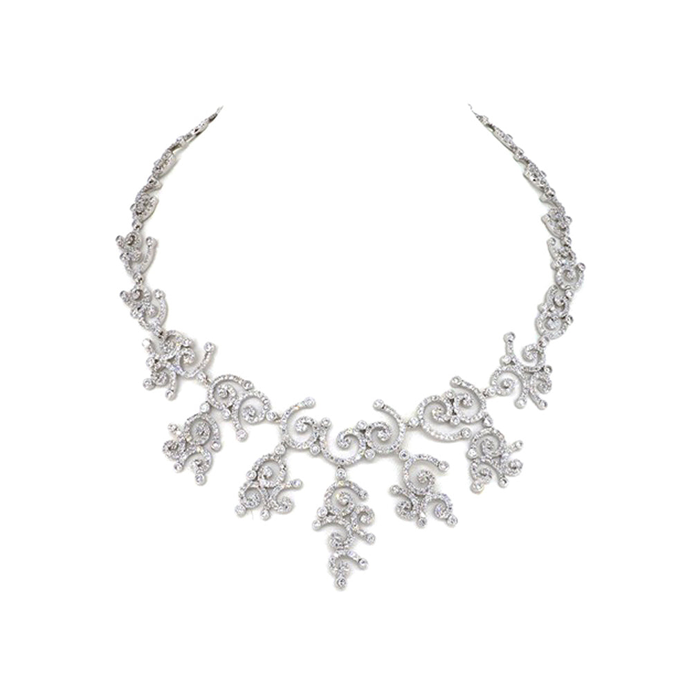 BMN98627 - Sunrise Art Deco For Party Wedding Bridal Jewelry - Statement Necklace